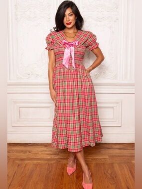 Ivy City Co Alice dress is Rosewood Tartan
